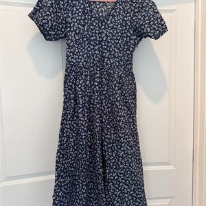 J. Crew Navy and White Floral Dress